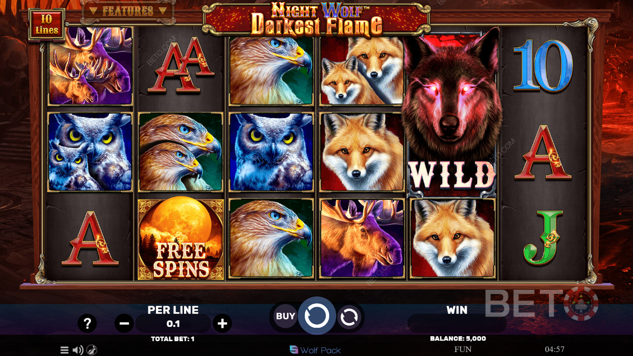 مراجعة لهب الذئب الليلي الأكثر ظلامًا بواسطة فتحات BETO Slots