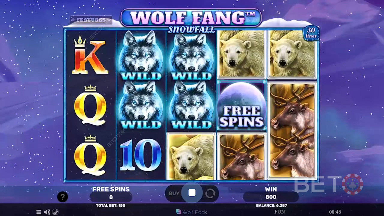 Wolf Fang مراجعة تساقط الثلوج من BETO Slots