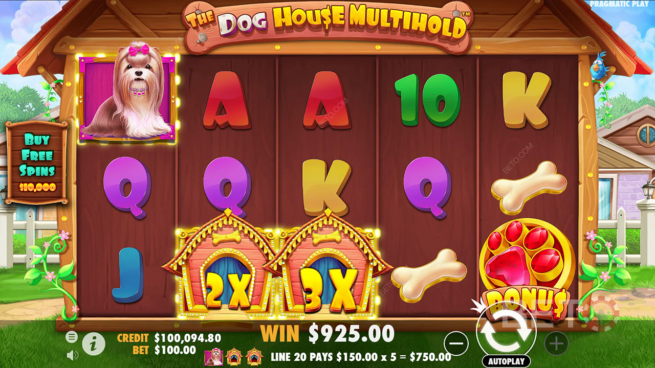 الميزات الإضافية الموضحة في The Dog House متعدد الهياكل بواسطة Pragmatic Play