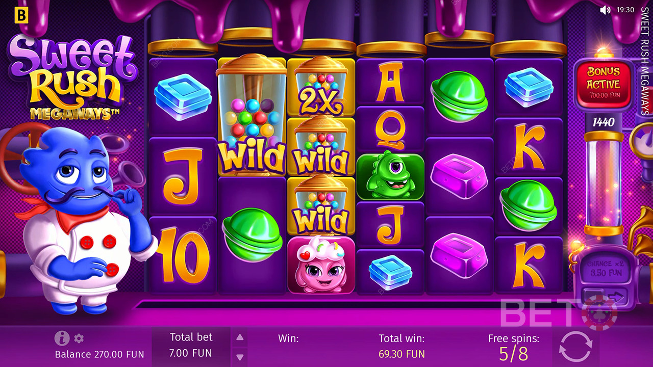مراجعة Sweet Rush Megaways بواسطة BETO Slots