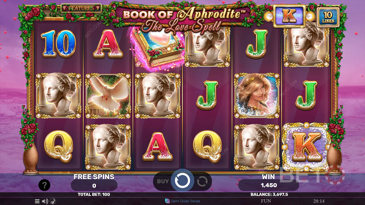 كتاب أفروديت - مراجعة تعويذة الحب من BETO Slots