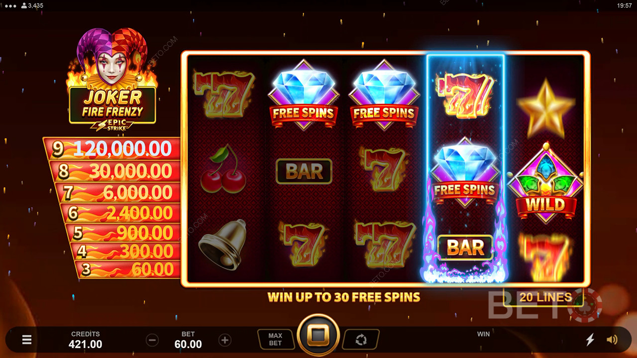 مراجعة لعبة Joker Fire Frenzy من BETO Slots