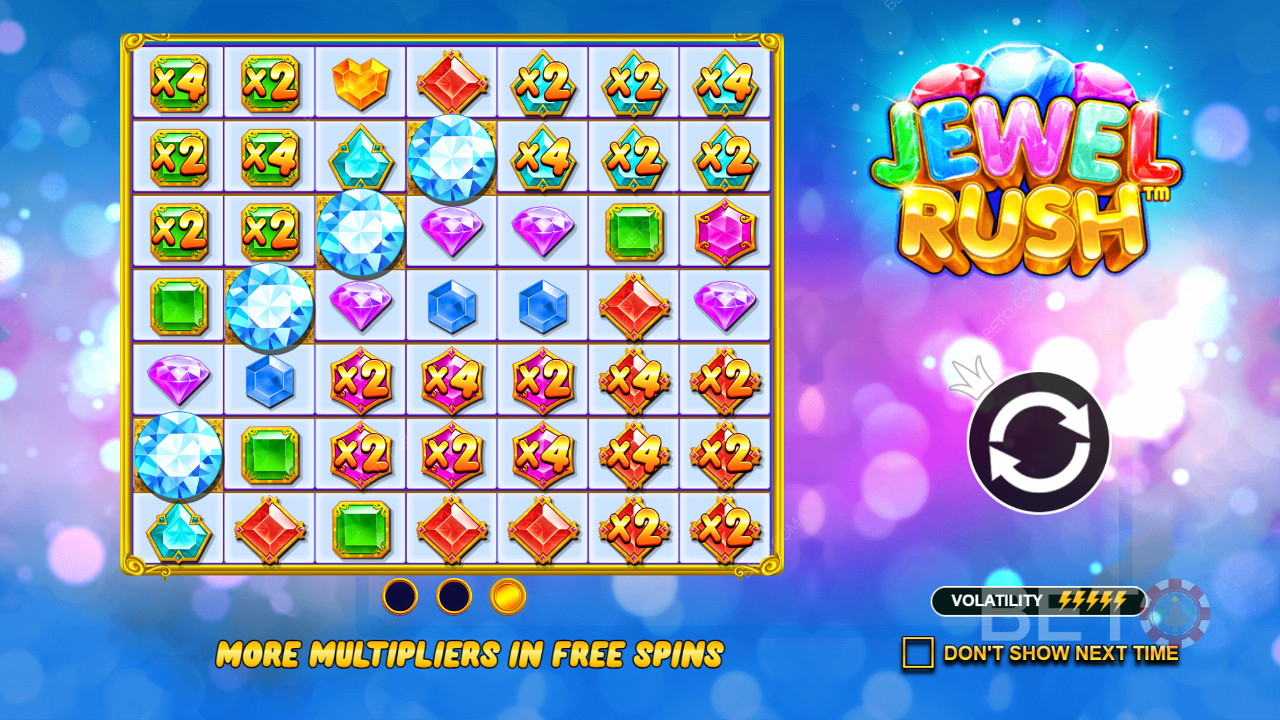 شرح الميزات الإضافية في Jewel Rush بواسطة Pragmatic Play