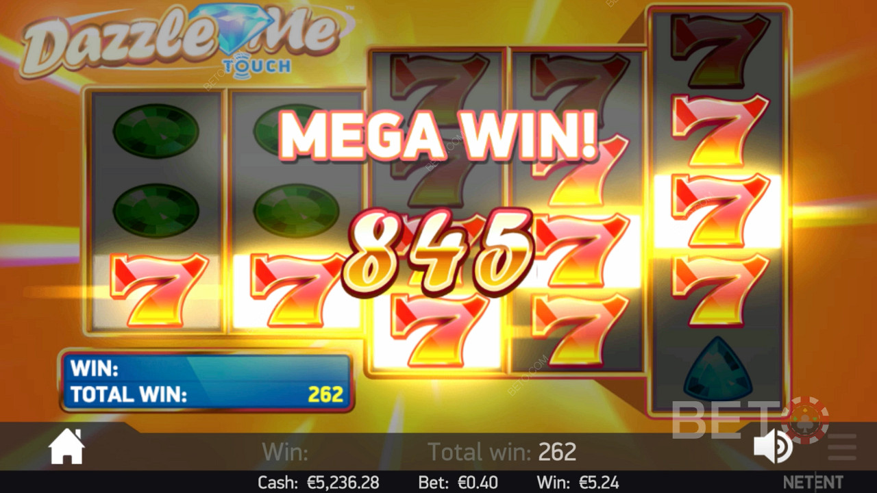 Mega Win في لعبة Dazzle Me Online Slot