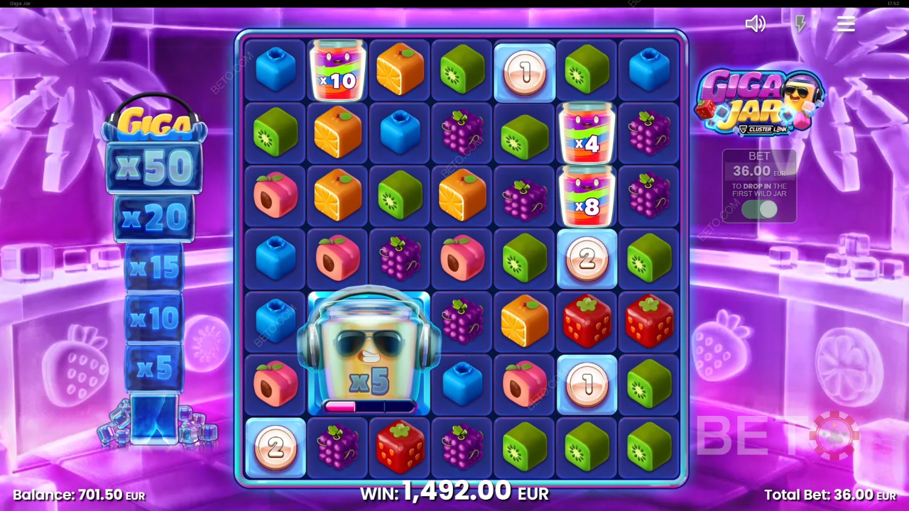 مراجعة Giga Jar Cluster Link من BETO Slots