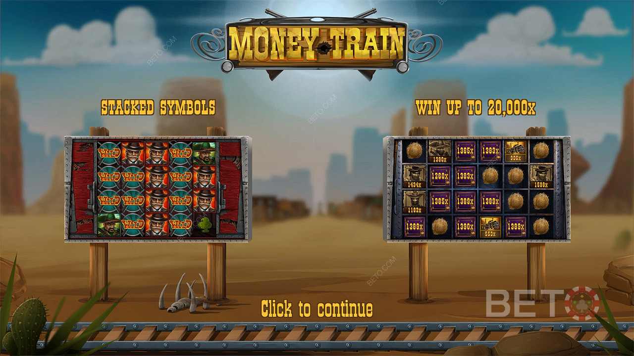 استمتع بمطاردة أقصى ربح يصل إلى 20000x من رهانك في لعبة Money Train عبر الإنترنت