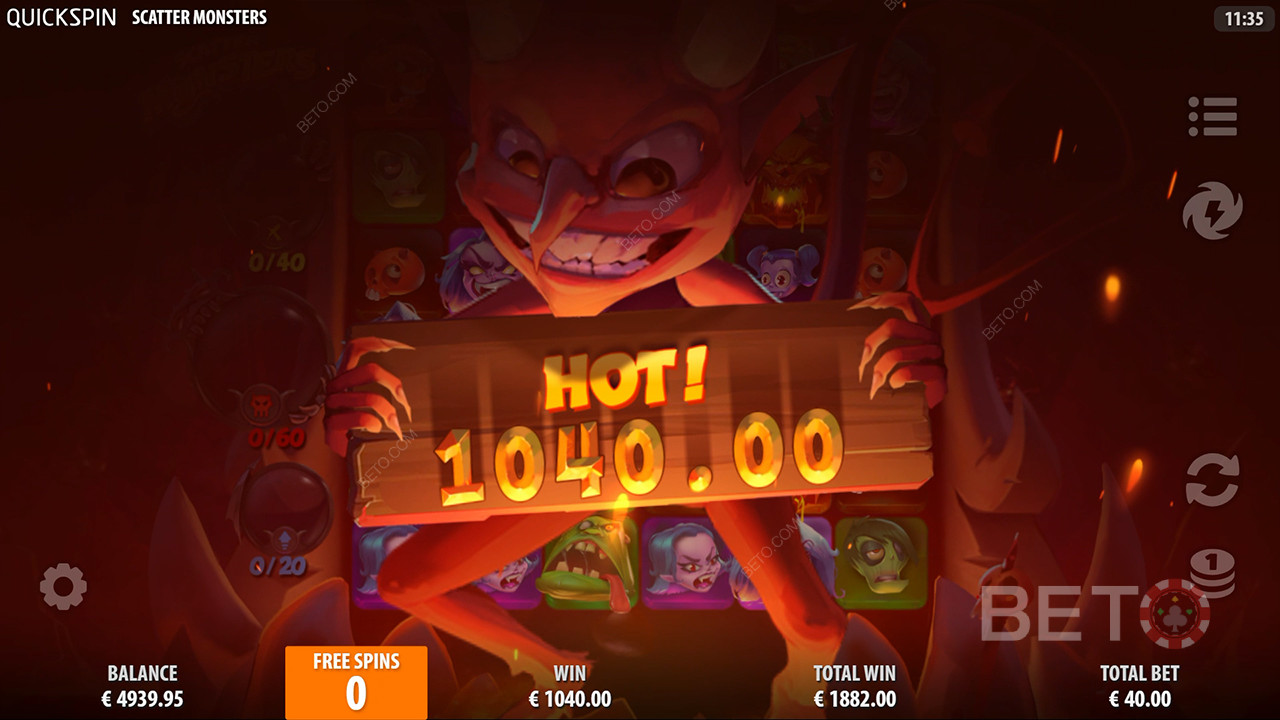 مراجعة الوحوش المبعثرة بواسطة BETO Slots