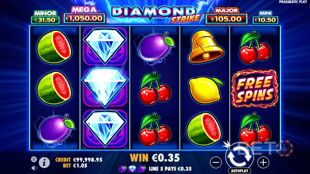 شرح الميزات الإضافية في Diamond Strike بواسطة Pragmatic Play