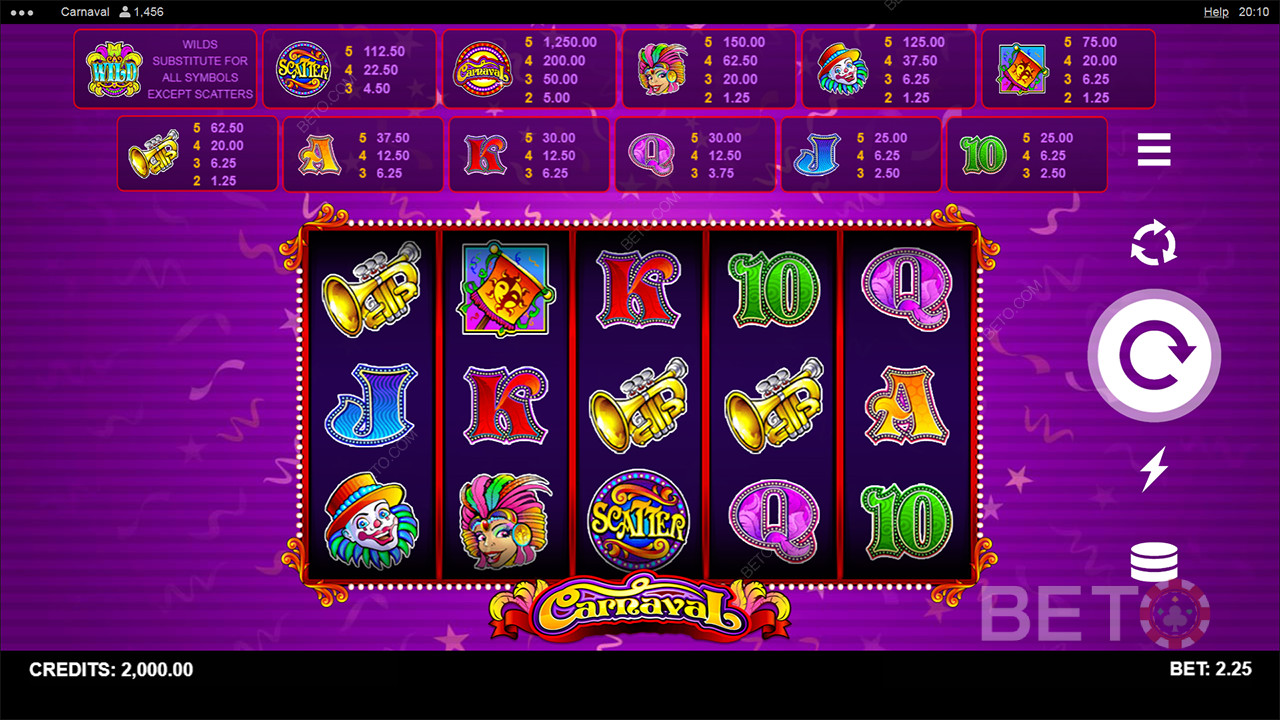 مراجعة Carnaval بواسطة فتحات BETO Slots