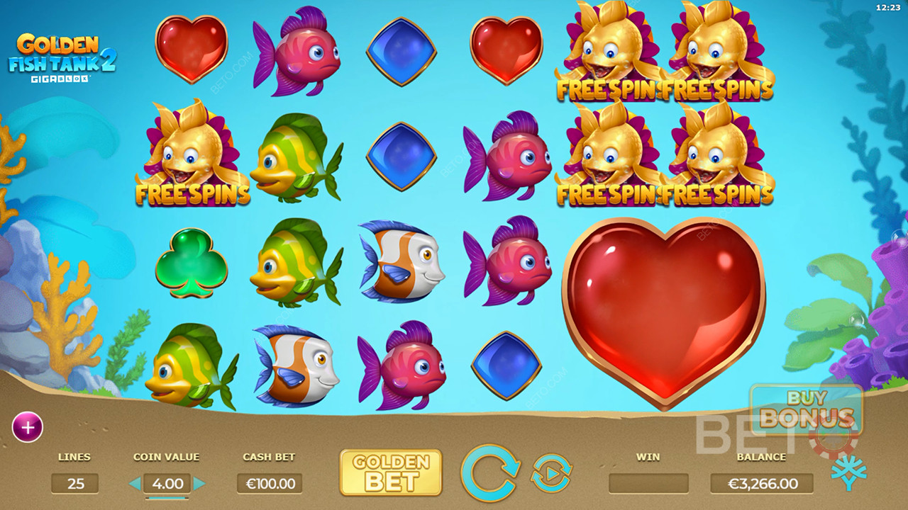 Golden Fish Tank 2 مراجعة Gigablox من BETO Slots