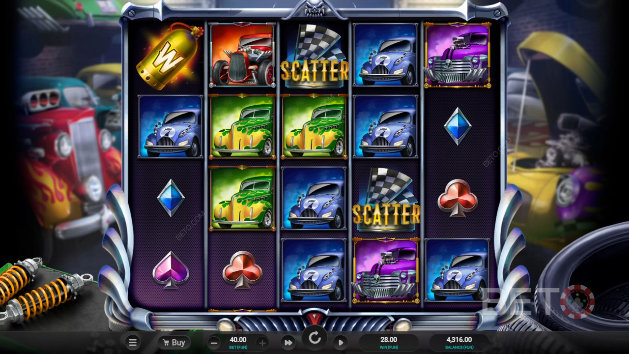 مراجعة Hot Rod Racers Racers من BETO Slots