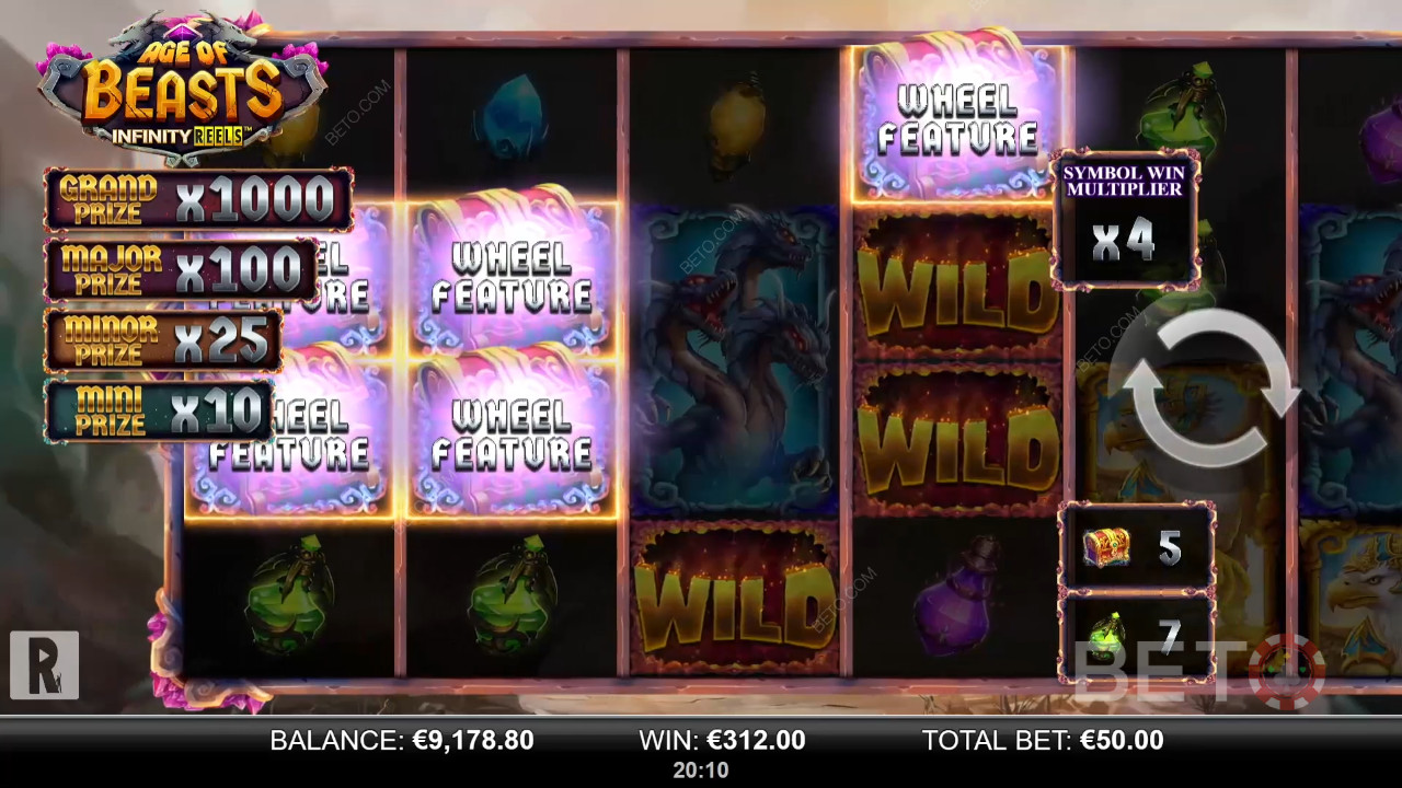 مراجعة عصر البكرات اللامتناهية للوحوش من BETO Slots