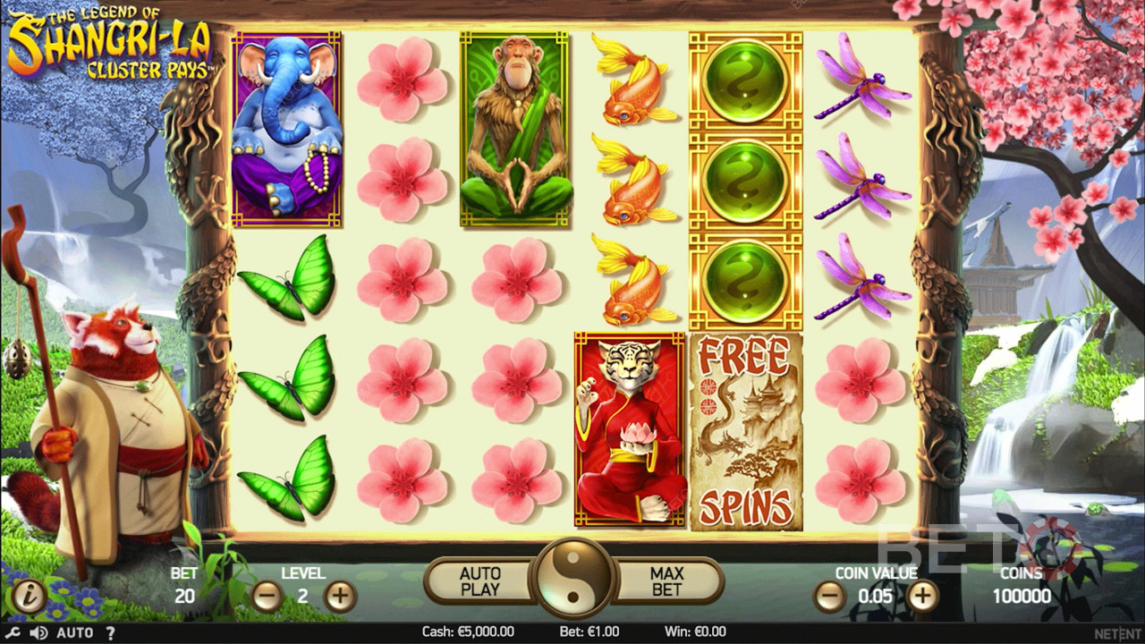 رموز جميلة في The Legend of Shangri-La: Cluster Pays Slot Machine