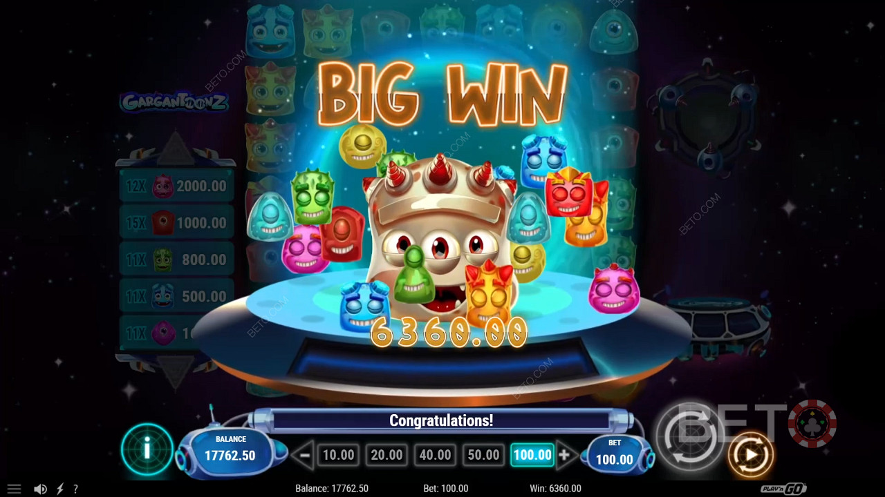 اربح 7,000 ضعف رهانك في فتحة فيديو سلوت Gargantoonz!