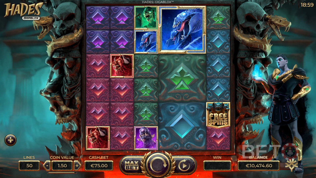 مراجعة Hades Gigablox من BETO Slots