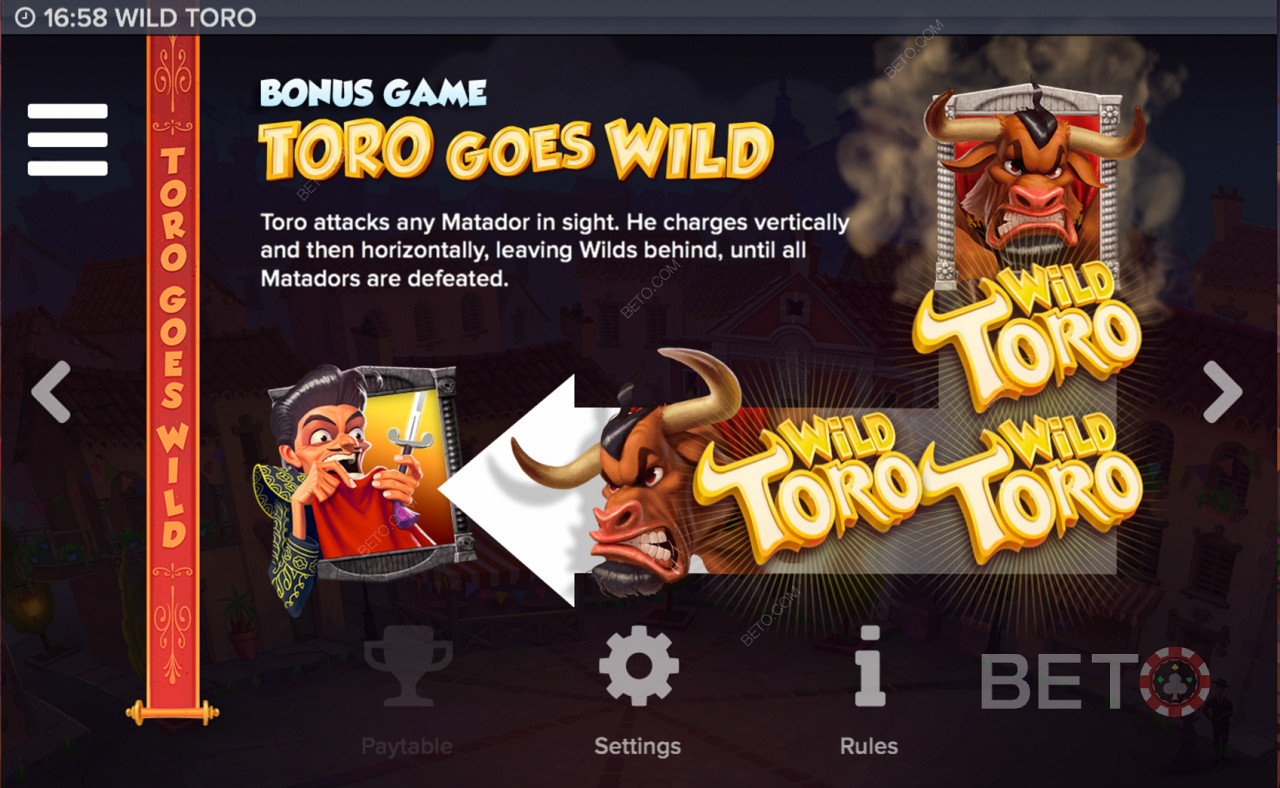 الميزات الخاصة في فتحة Wild Toro
