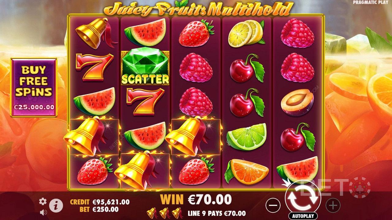 اربح 8,000 ضعف رهانك في فتحة Juicy Fruits Multihold عبر الإنترنت!