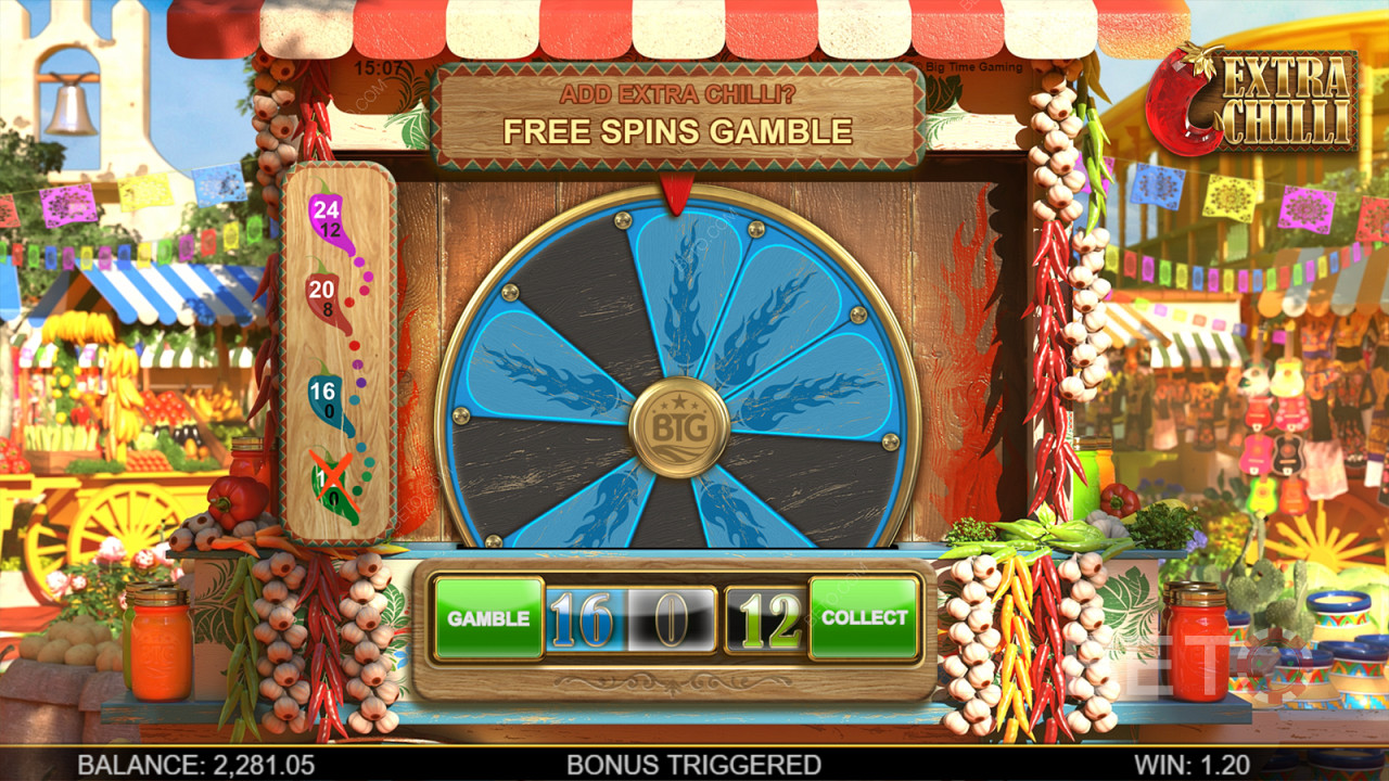 يدور Gamble Free في Extra Chilli Megaways