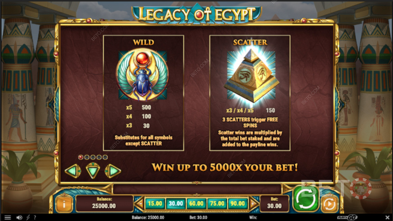 ميزات خاصة مختلفة في Legacy Of Egypt
