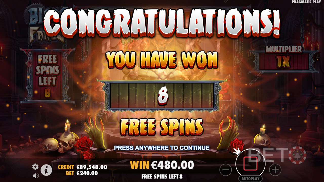 اربح 5,000 ضعف رهانك في ماكينة سلوت Blade & Fangs Slot Machine!