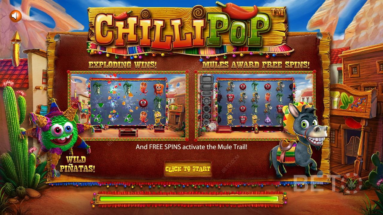 شاشة مقدمة للعبة المكسيكية ChilliPop فتحة