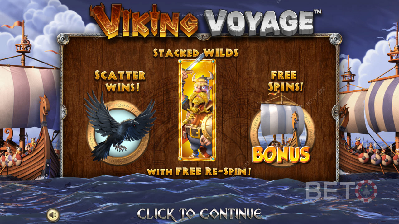 استمتع بالعديد من ميزات المكافآت القوية والدورات المجانية في فتحة Viking Voyage