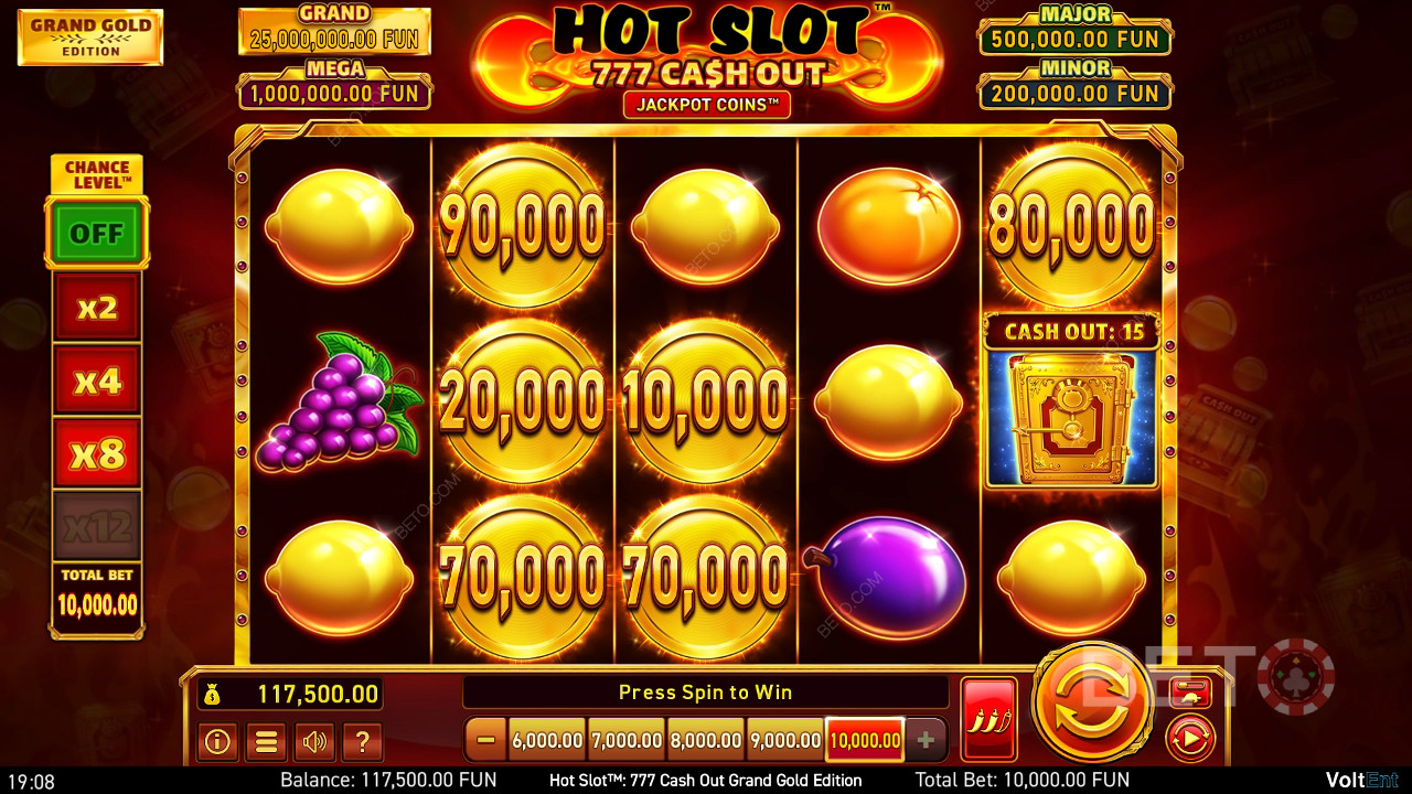 الفتحة الساخنة: مراجعة الإصدار الذهبي الكبير 777 Cash Out Grand Gold Edition من BETO Slots