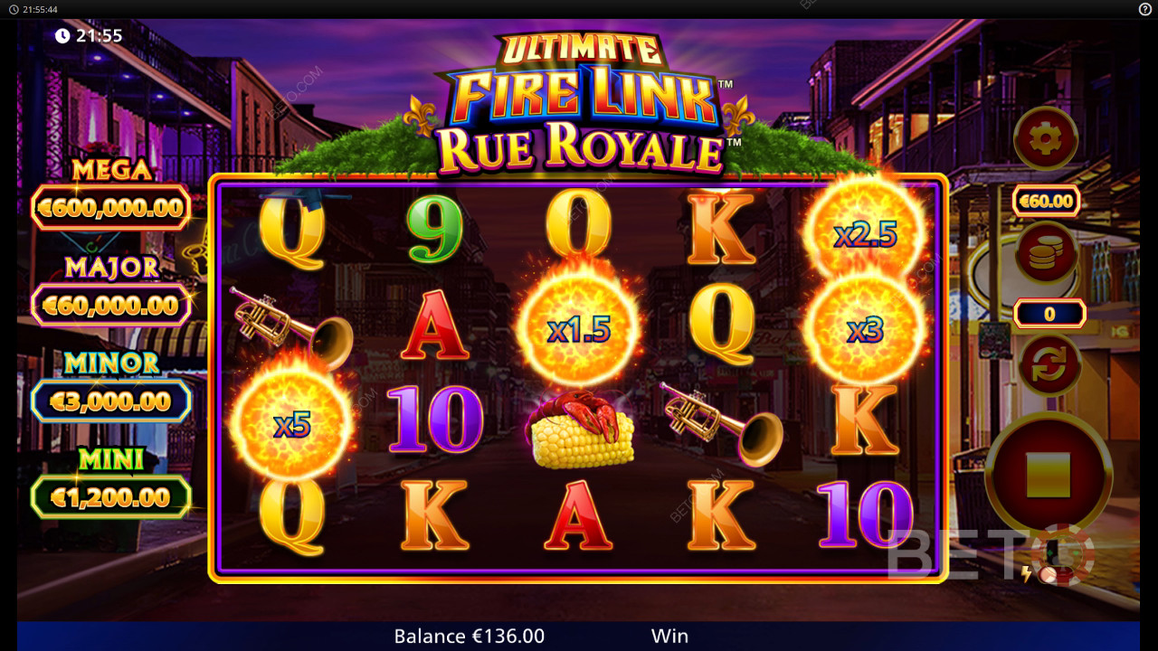 مراجعة Ultimate Fire Link Rue Royale بواسطة فتحات BETO Slots