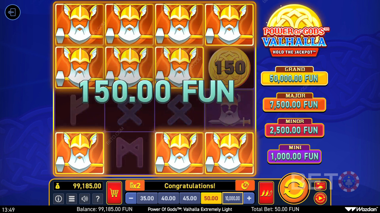 مراجعة قوة الآلهة: Valhalla Extremely Light من BETO Slots