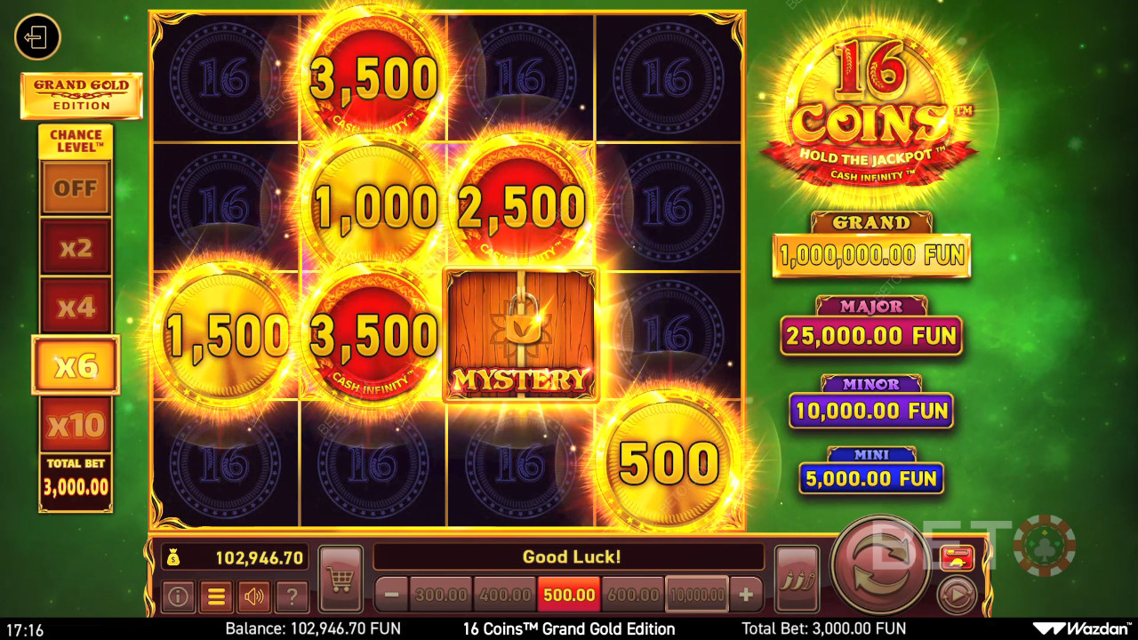 مراجعة 16 عملة ذهبية كبيرة الإصدار الذهبي الكبير من BETO Slots