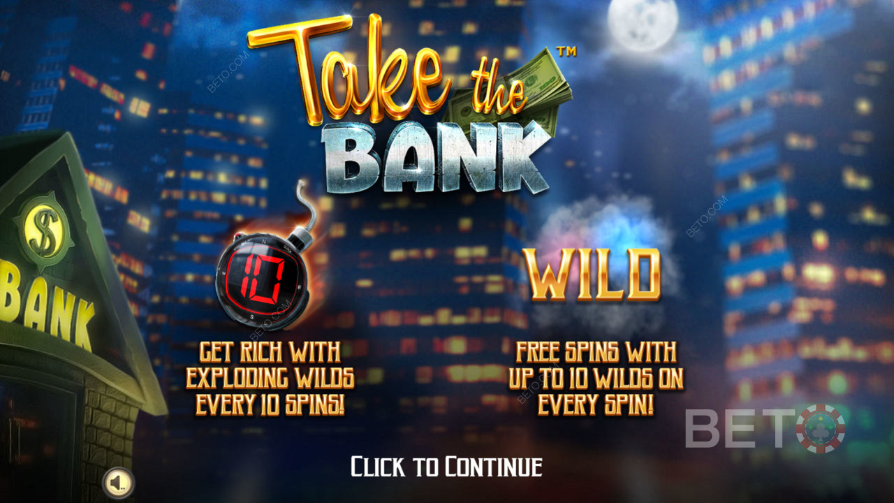 شاشة مقدمة Take The Bank - كن ثريًا مع انفجار Wilds