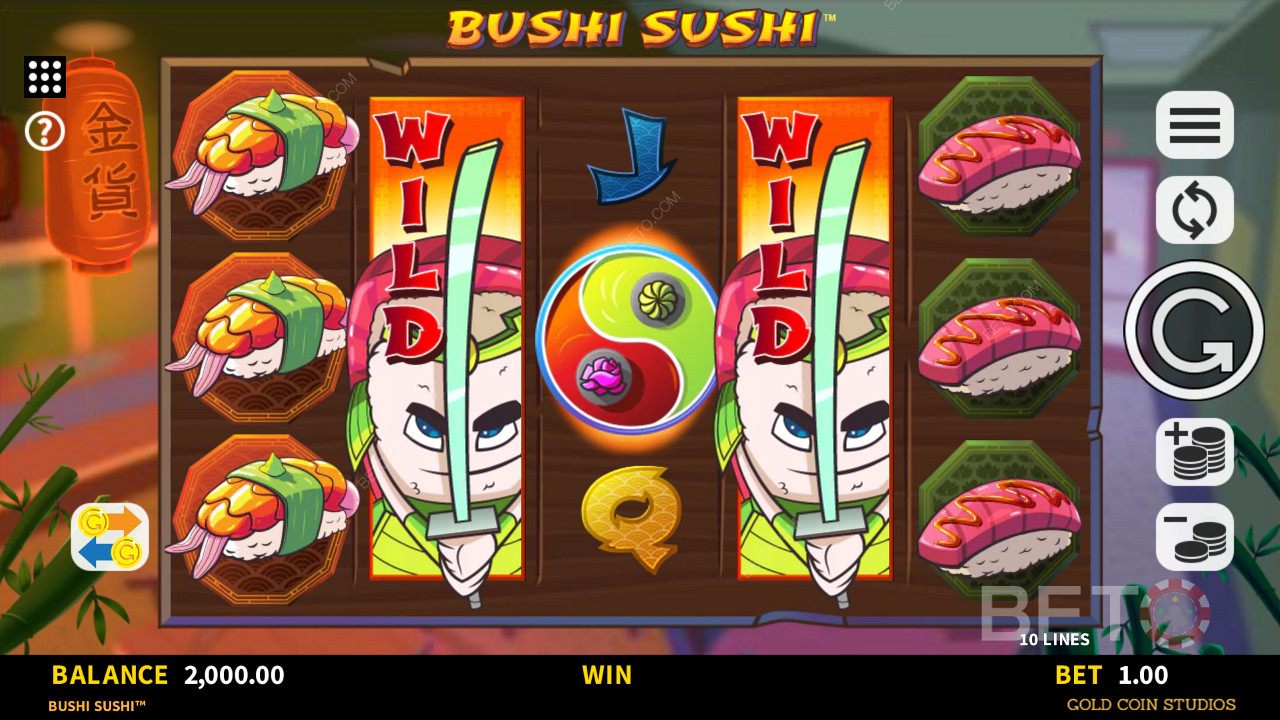 توسيع Wilds في ماكينة قمار Bushi Sushi