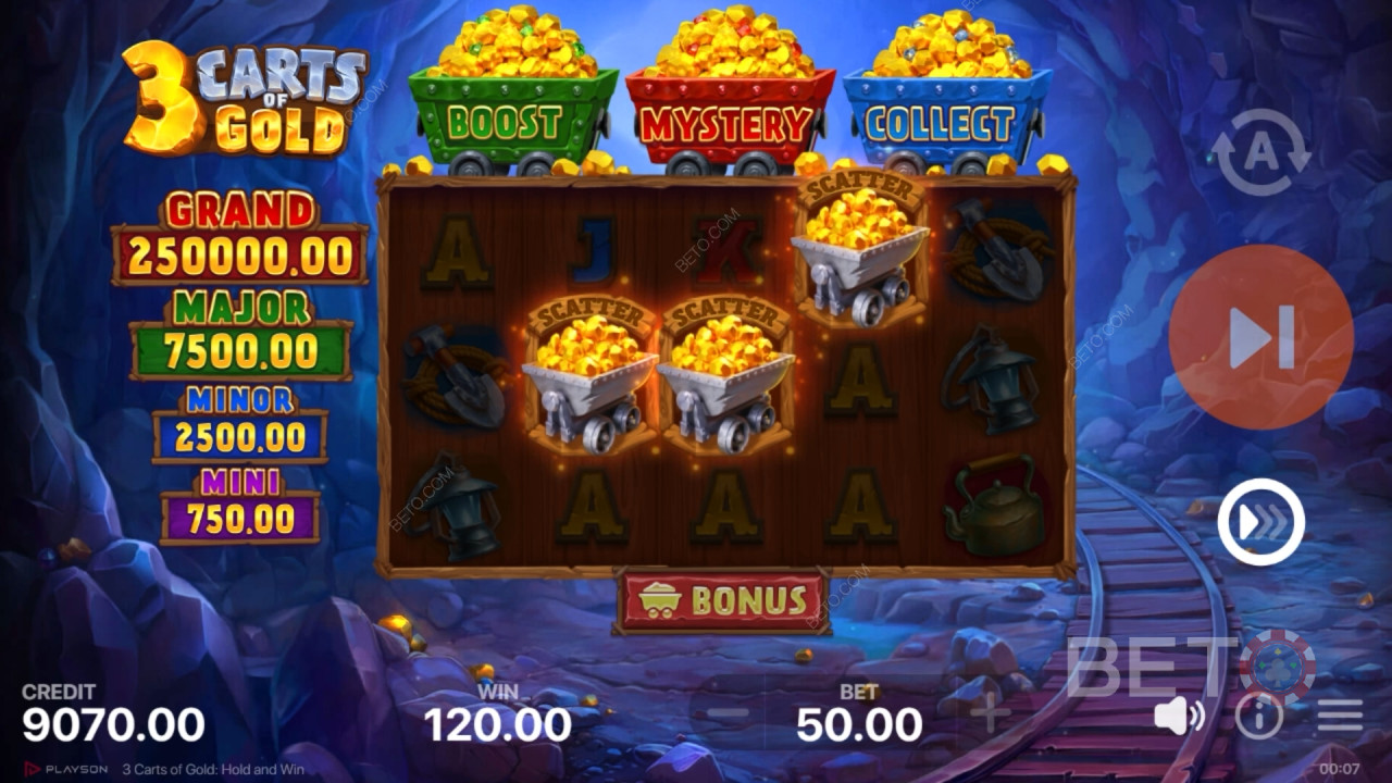 3 Carts of Gold: Hold and Win اللعب المجاني