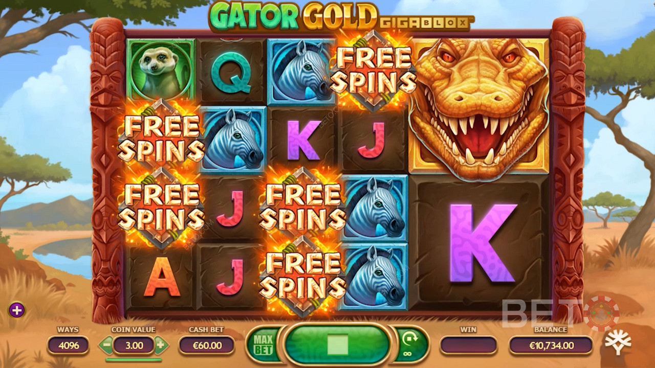 Gator Gold Gigablox - تعرف على التمساح التمساح الذهبي المفاجئ بمكاسب تصل إلى x20.000!
