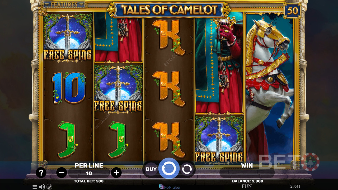 مراجعة حكايات كاميلوت من قبل BETO Slots