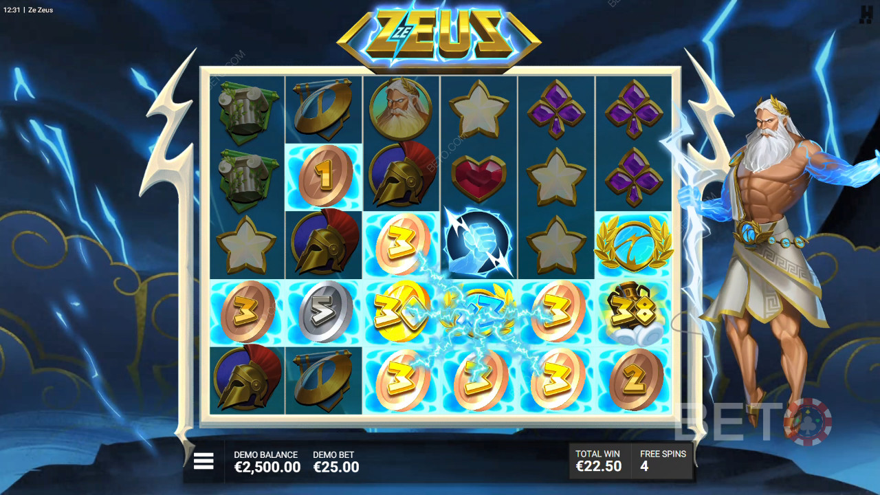 شرح الميزات الإضافية في Zeus Zeus بواسطة Hacksaw Gaming