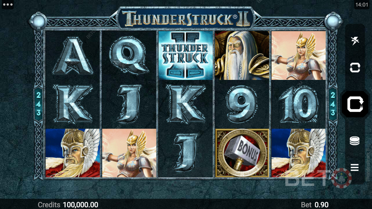 رموز مختلفة تستند إلى موضوع في Thunderstruck II