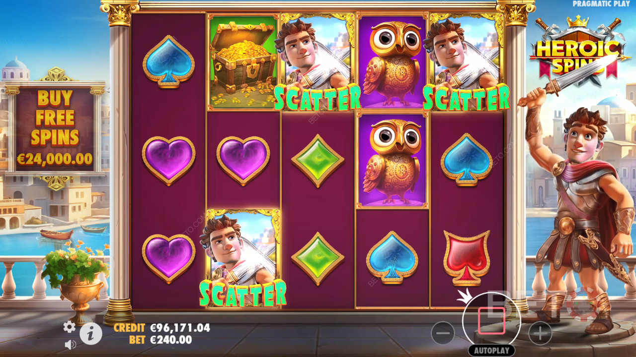 مراجعة لعبة Heroic Spins من BETO Slots
