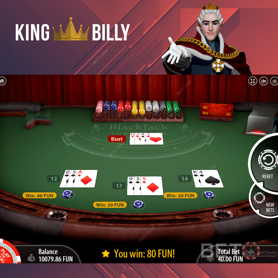 استمتع بألعاب الطاولة الشهيرة على كازينو King Billy