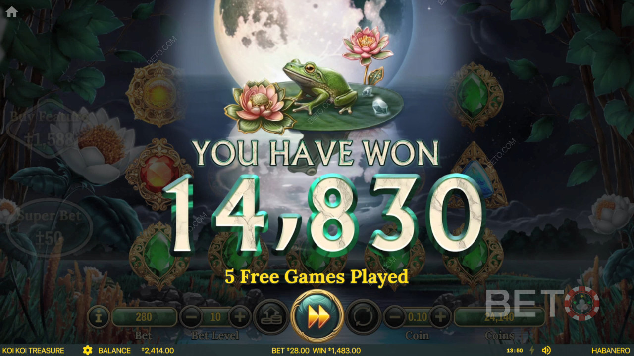 اربح 1,682 ضعف رهانك في سلوت Koi Koi Treasure Slot عبر الإنترنت!