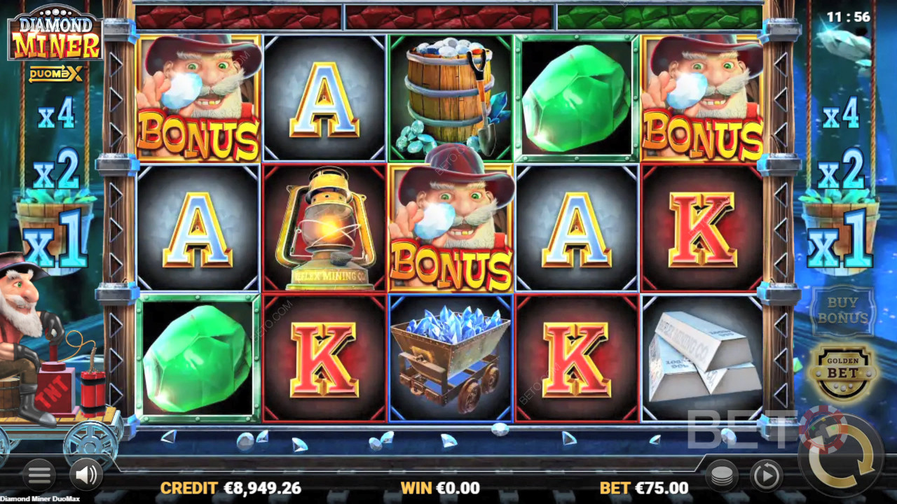 مراجعة Diamond Miner DuoMax من BETO Slots