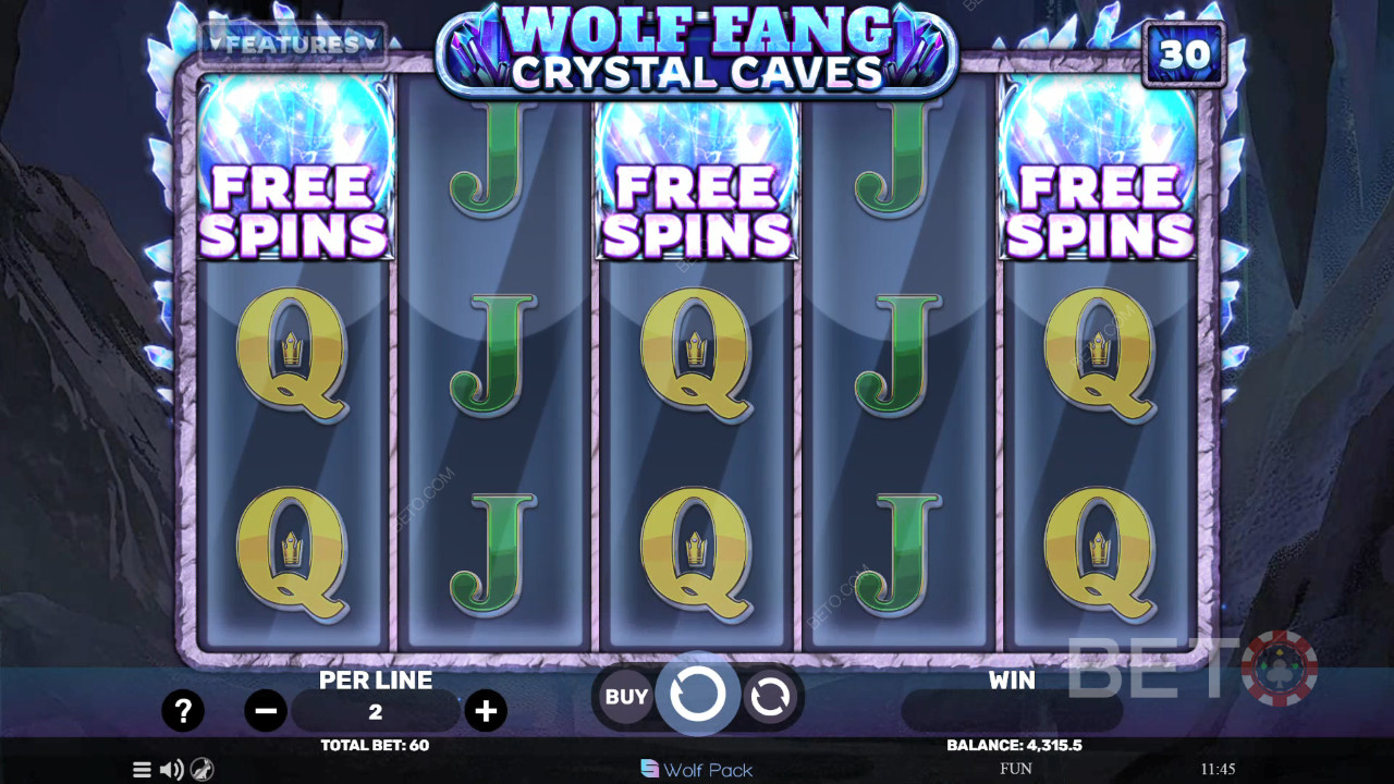 Wolf Fang - مراجعة Crystal Caves من BETO Slots