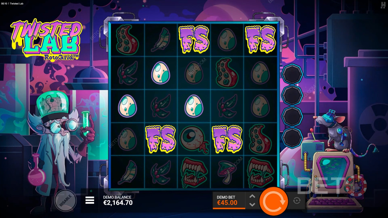 مراجعة Twisted Lab RotoGrid من BETO Slots