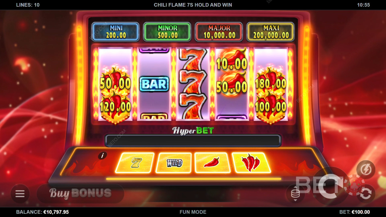 مراجعة لعبة Chili Flame 7s Hold and Win من BETO Slots