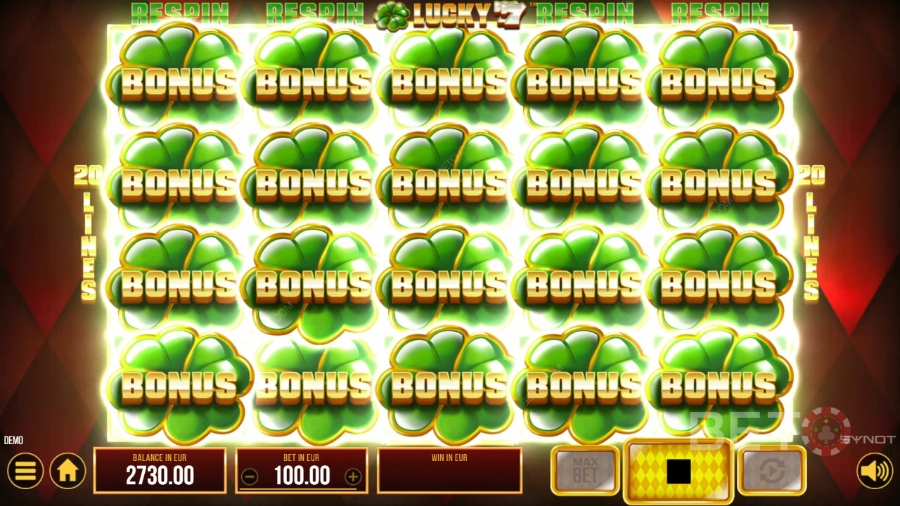 شرح ميزات المكافأة في Lucky 77 بواسطة SYNOT Games