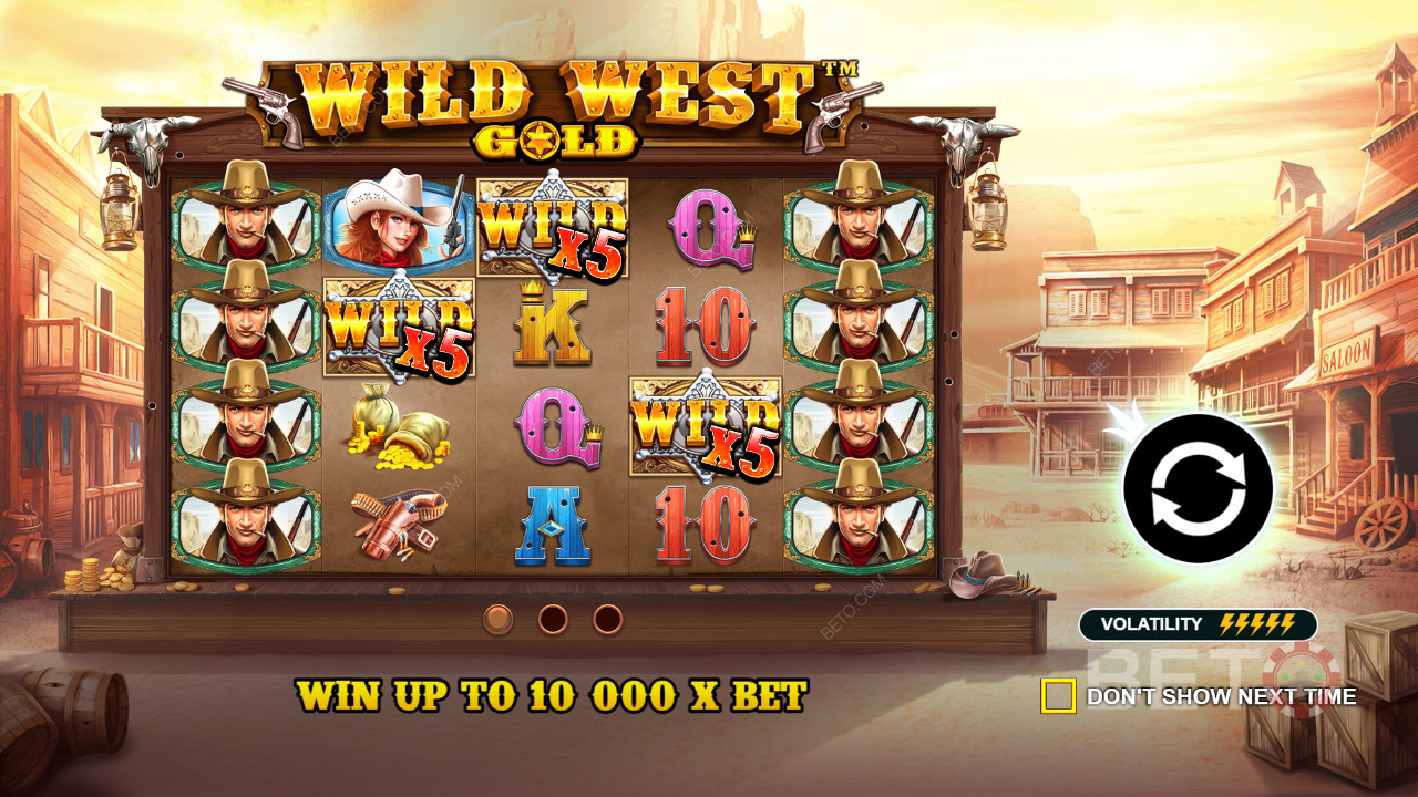 تساعد رموز Wild في الحصول على تعويضات في Wild West Gold