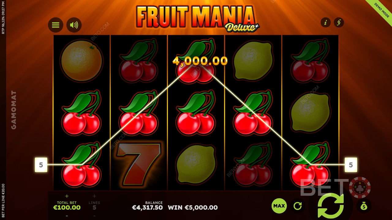 مراجعة Fruit Mania Deluxe من BETO Slots