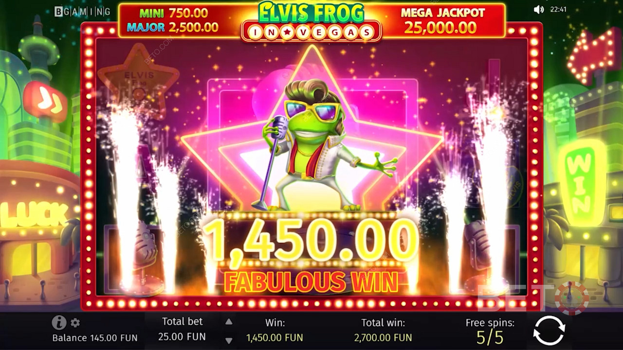 كن النجم الكبير التالي في لاس فيغاس في لعبة Elvis Frog Casino الجديدة