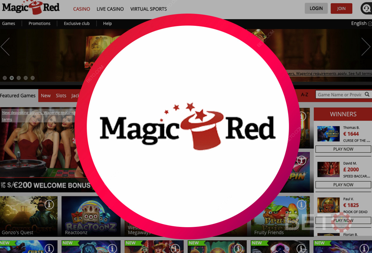 كازينو Magic Red على الإنترنت - موقع سهل الاستخدام
