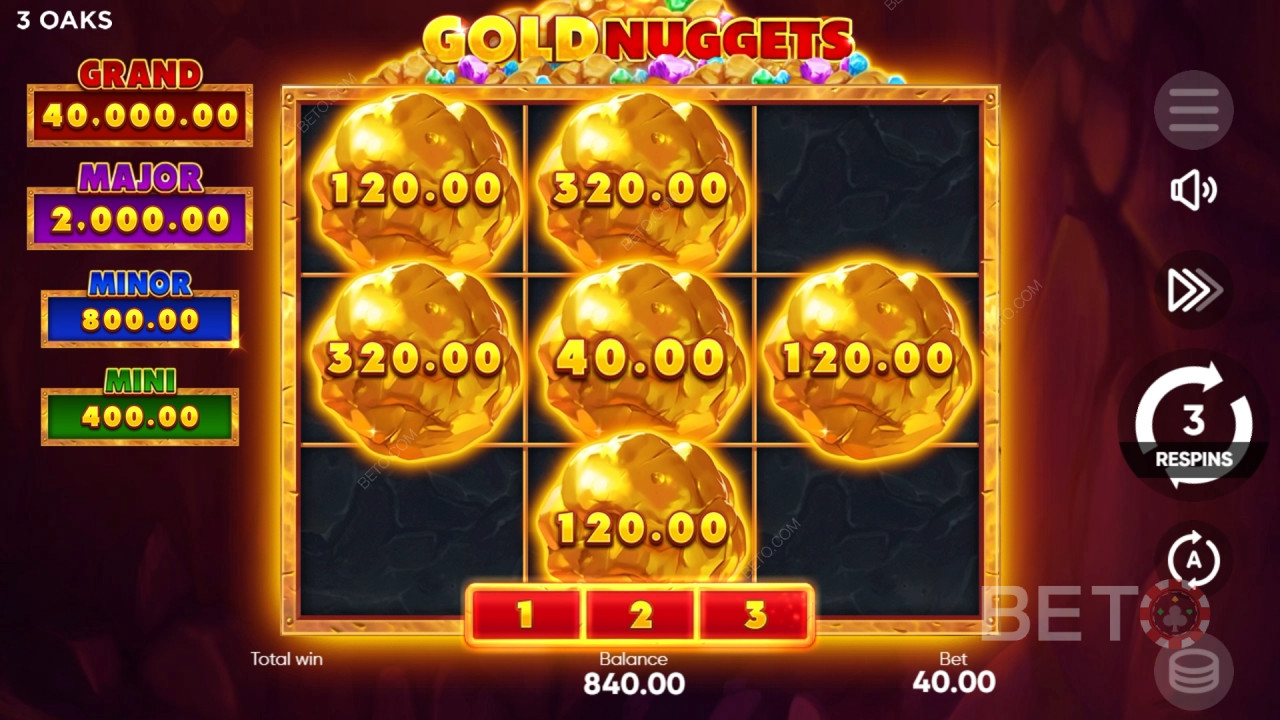 Gold Nuggets (3 Oaks) اللعب المجاني